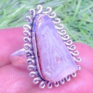 RAINBOW MOONSTONE Rare ❤️ Handmade 925 Sterling Silver Ring Sz 9